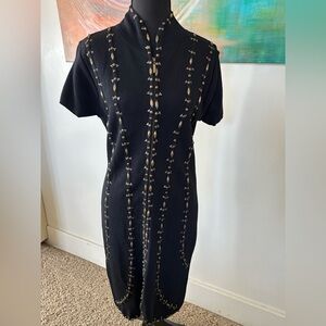 Vintage Adrienne Vittadini 80s embellished heavy knit dress cardigan zipper M